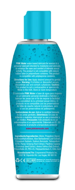 Pink Water Based Lubricant for Women – 4.7 Oz. / 140 ml
