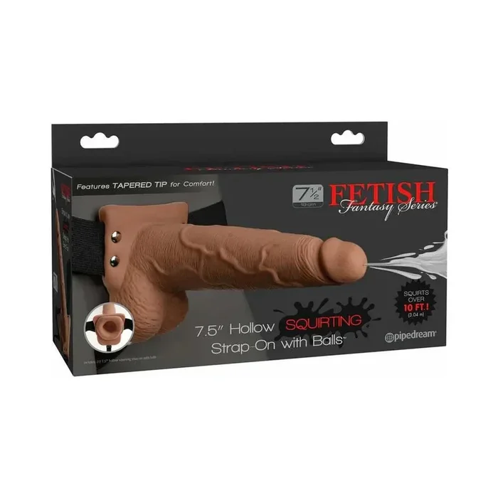Pipedream Fetish Fantasy Series 7.5 in. Hollow Squirting Strap-On With Balls