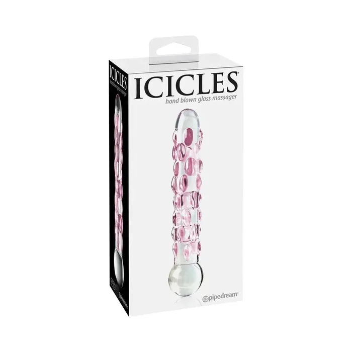 Pipedream Icicles No. 7 Textured 7 in. Glass Dildo