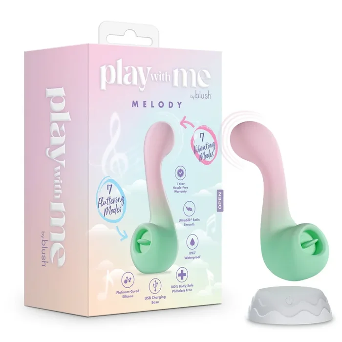 Play With Me | Melody Silicone Dual Vibrator With G-Spot Precision & Tongue-Fluttering Clitoral Stimulation – Pink
