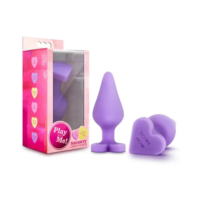 Play with Me Naughty Candy Hearts ‘Do Me Now’ Anal Plug Purple