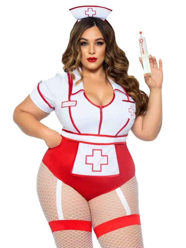 Plus Nurse Feelgood Sexy Costume – 1x/2x – White / Red