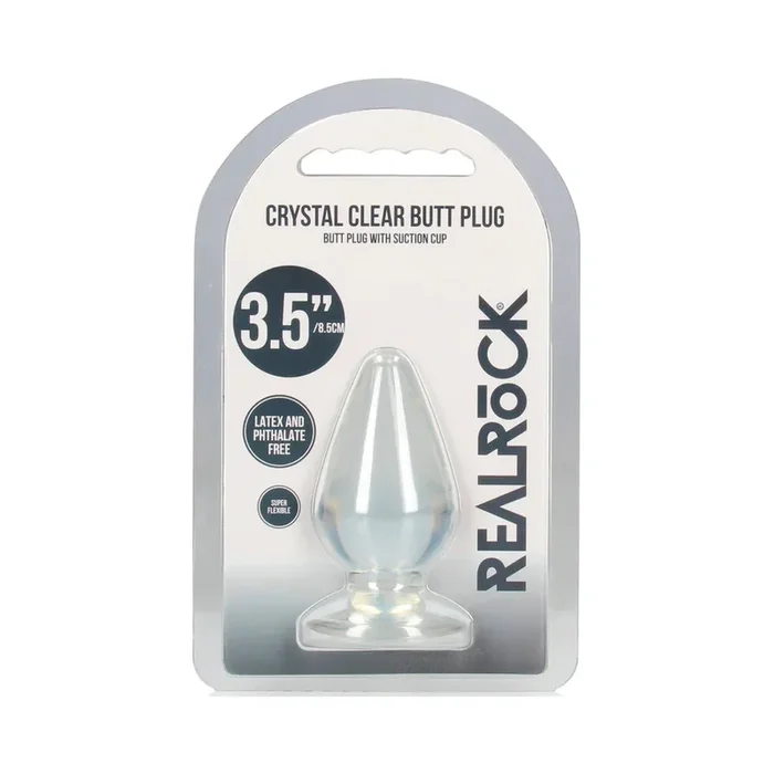 RealRock Crystal Clear 3.5 in. Anal Plug Clear