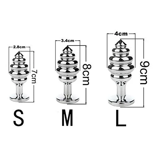 Rimba Wavy Silver Diamond Butt Plug Kit S/M/L | Free Satin Bag