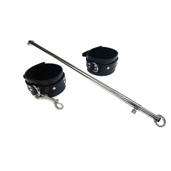 Rouge Adjustable Steel Leg Spreader Bar with Leather Cuffs