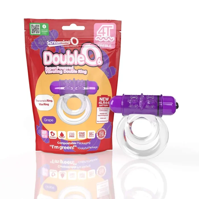 Screaming O 4t – Double O 6 Super Powered Vibrating Double Ring – Grape