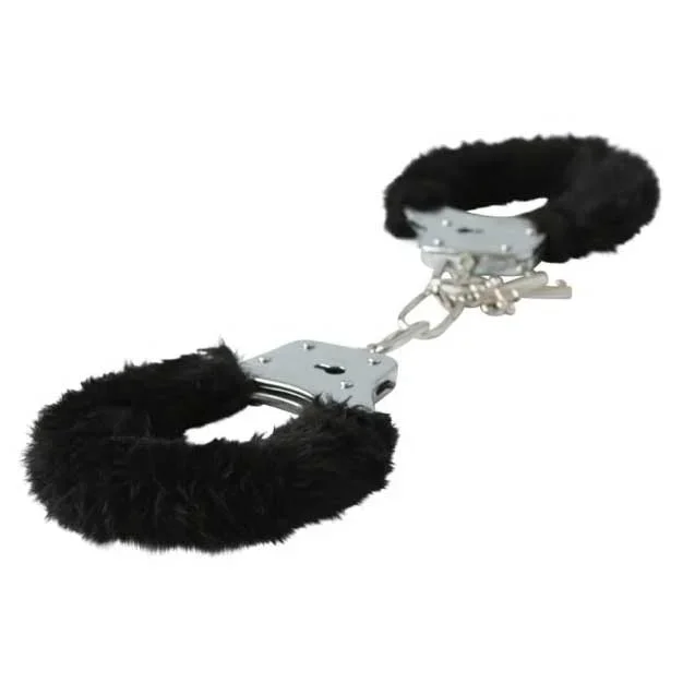 Sex & Mischief Black Furry Handcuffs