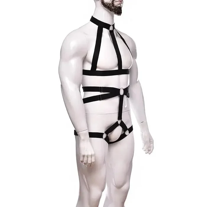 Sexy Male Body Harness Strap | Adjustable | Open Crotch