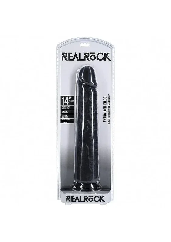 Shots RealRock Ultra Realistic Skin Extra Large Straight Dildo with Suction Cup 14in