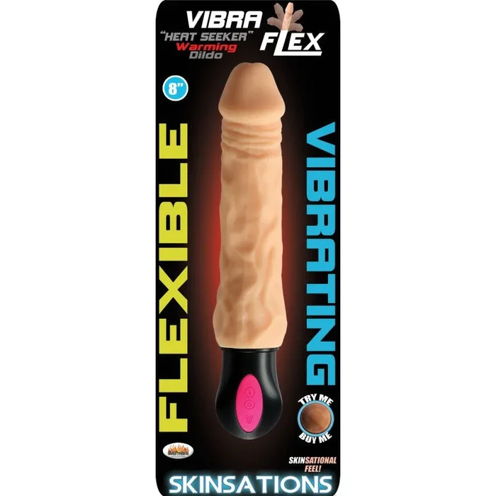 Skinsations Vibra-Flex Heat Seeker – Flexible Warming Dildo With 12 Frequencies