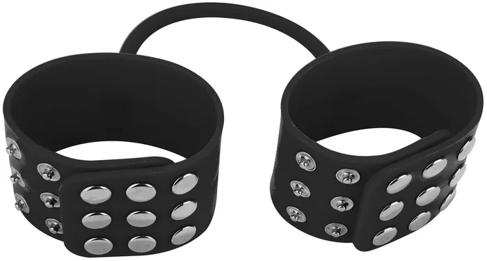 snap button handcuffs black
