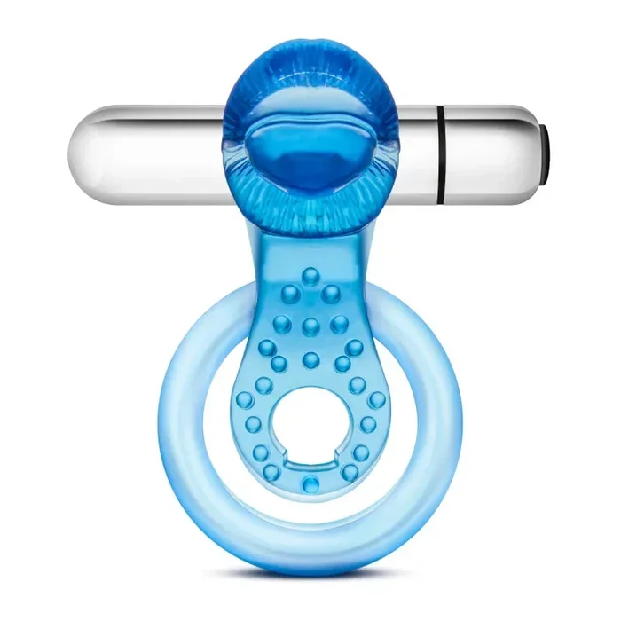 Stay Hard 10 Function Vibrating Tongue Ring – Blue