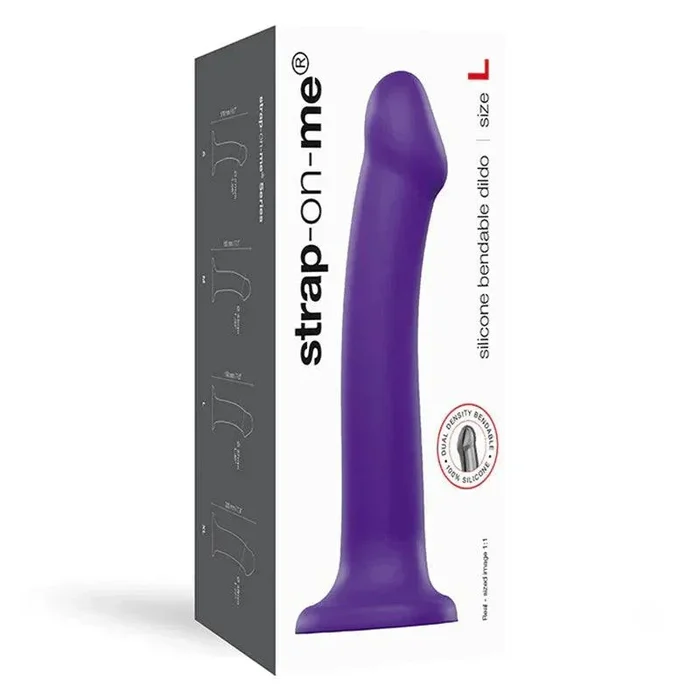 Strap-On-Me Bendable Dual-Density Silicone Suction Cup Dildo – Large