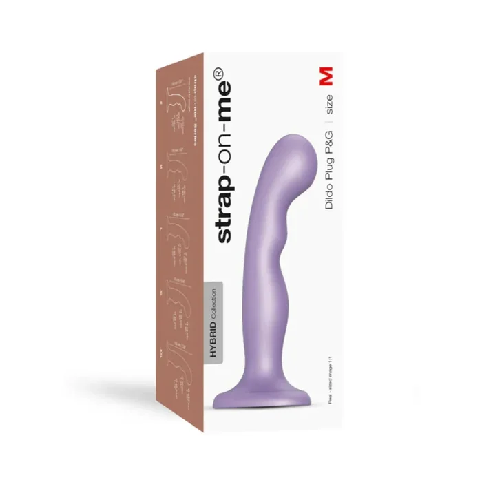 Strap-On-Me Hybrid Collection Silicone Dildo Plug P&G Metallic Lilac Medium
