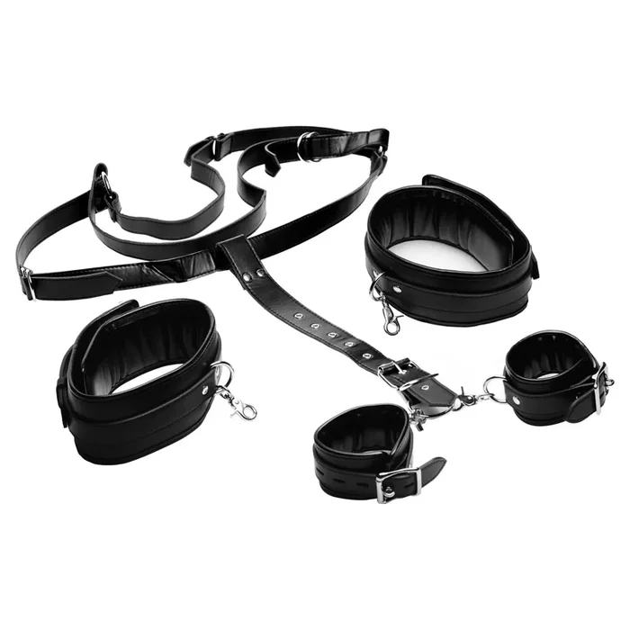 Strict Thigh Sling with Wrist Cuffs – Black