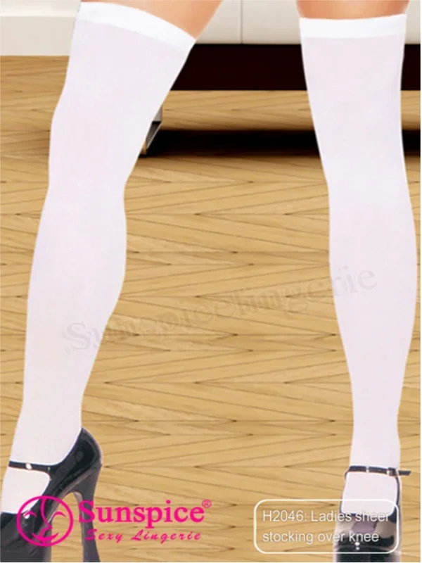 Sunspice Thigh High Sheer Stockings White