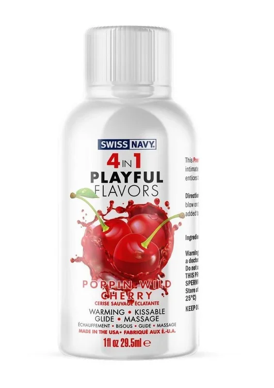 Swiss Navy 4 In 1 Flavored Lubricant 1oz – Poppin Wild Cherry