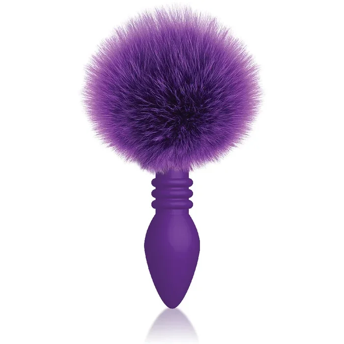 The 9’s Cottontails Silicone Bunny Tail Butt Plug – Ribbed Purple