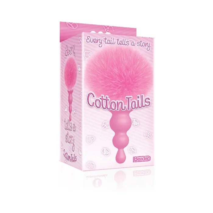 The 9’s Cottontails Silicone Bunny Tail Butt Plug Beaded Pink