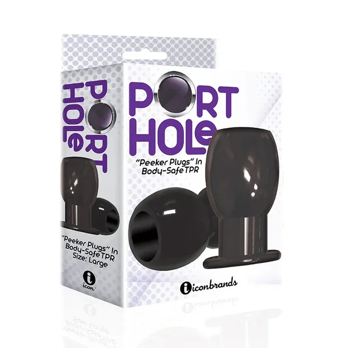 The 9’s Port Hole Hollow Butt Plug Black