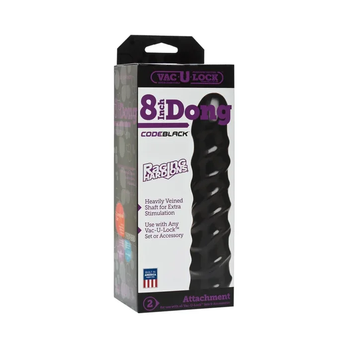 Vac-U-Lock – 8in Dong – Raging Hard-Ons CODEBLACK