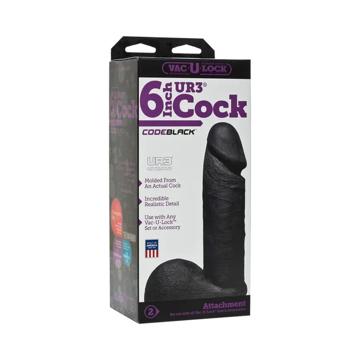 Vac-U-Lock – ULTRASKYN 6in Realistic Cock CODEBLACK