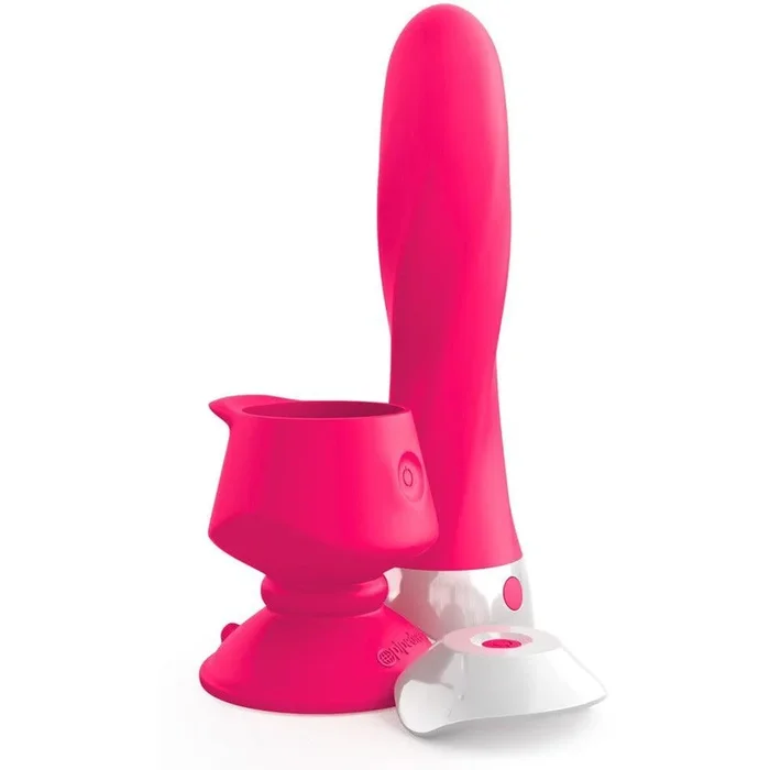 Vibrator “Wall banger deluxe” – abnehmbarer Saugfuss & Fernbedienung 19 cm (pink)