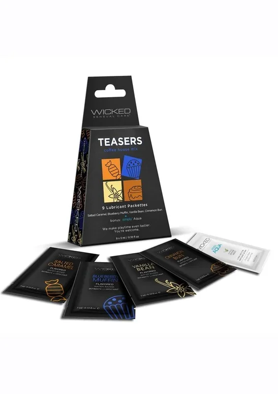Wicked Teasers Coffee House Lubricant Packettes (8 Pack) – Assorted Flavors