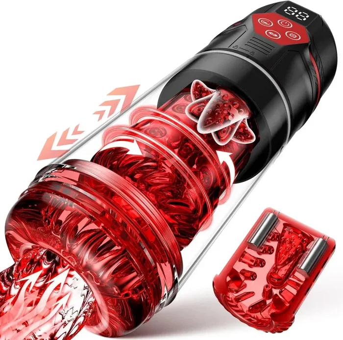 XS8Plus: Blowjob Machine with 12 Suction & 7 Thrusting Modes for Intense Stimulation