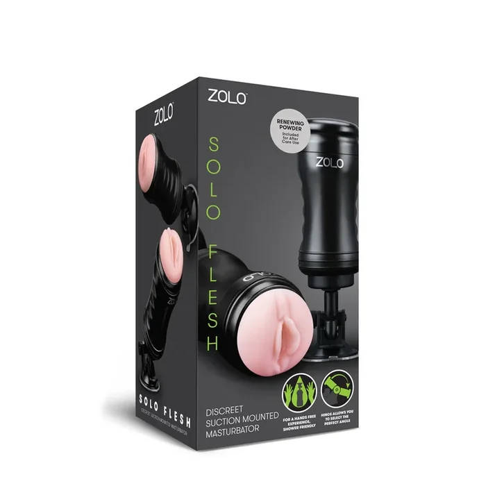 Zolo Solo Flesh Discreet Suction Mounted Masturbator – Black